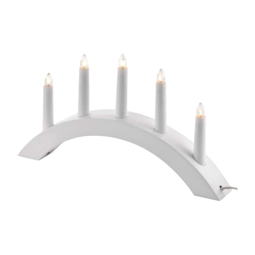 Jul ljusstake  5xE10/15W/230V vit 