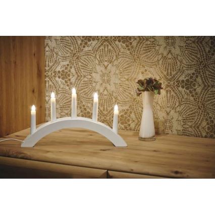 Jul ljusstake  5xE10/15W/230V vit 