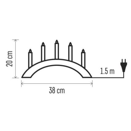 Jul ljusstake  5xE10/15W/230V vit 