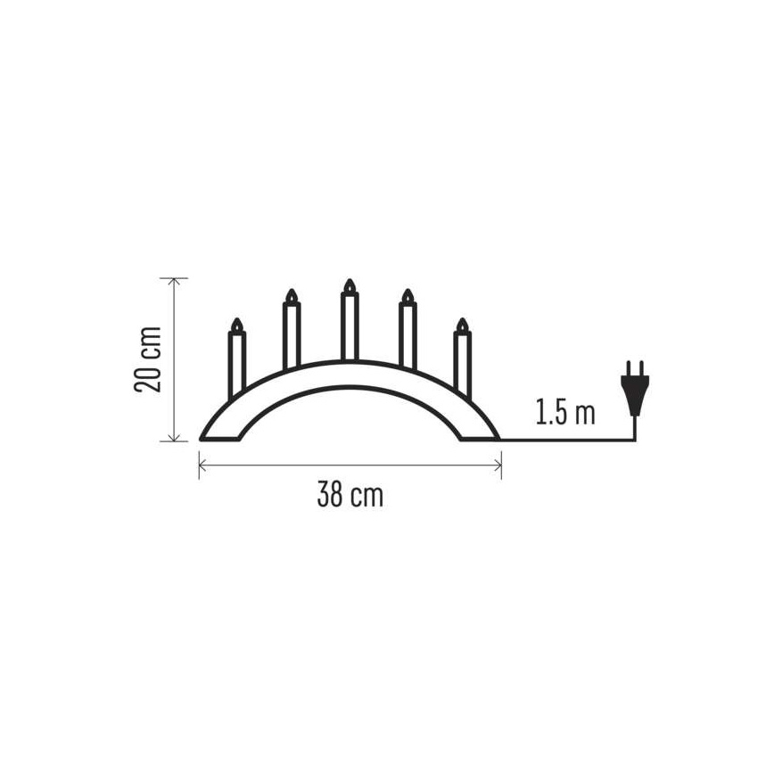 Jul ljusstake  5xE10/15W/230V vit 