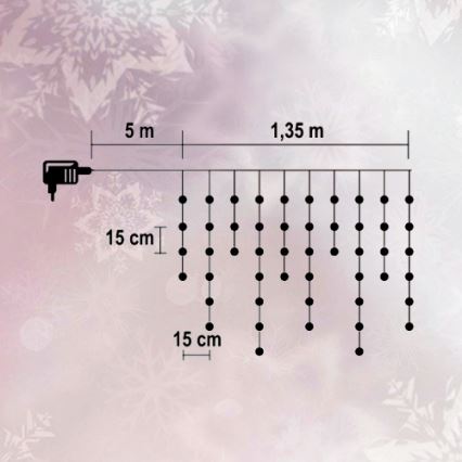 Julbelysning Inomhus 1,35m 50xLED/230V