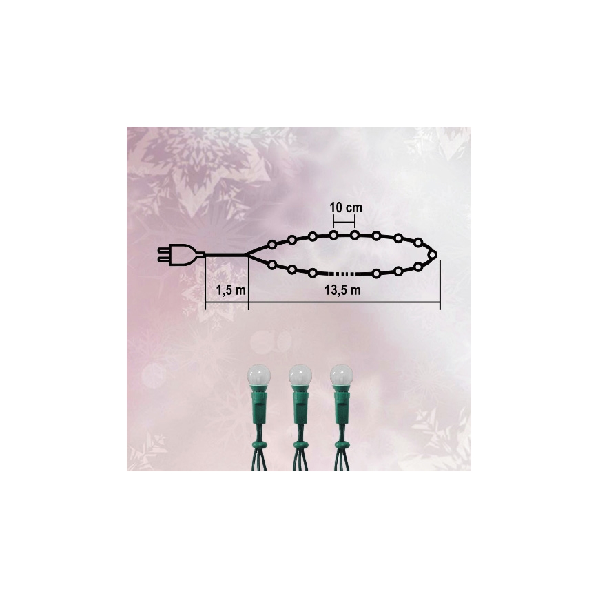 Julbelysning Utomhus 35m 500xLED/230V kallvitt IP44