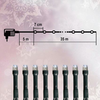 Julbelysning Utomhus 35m 500xLED/230V kallvitt IP44