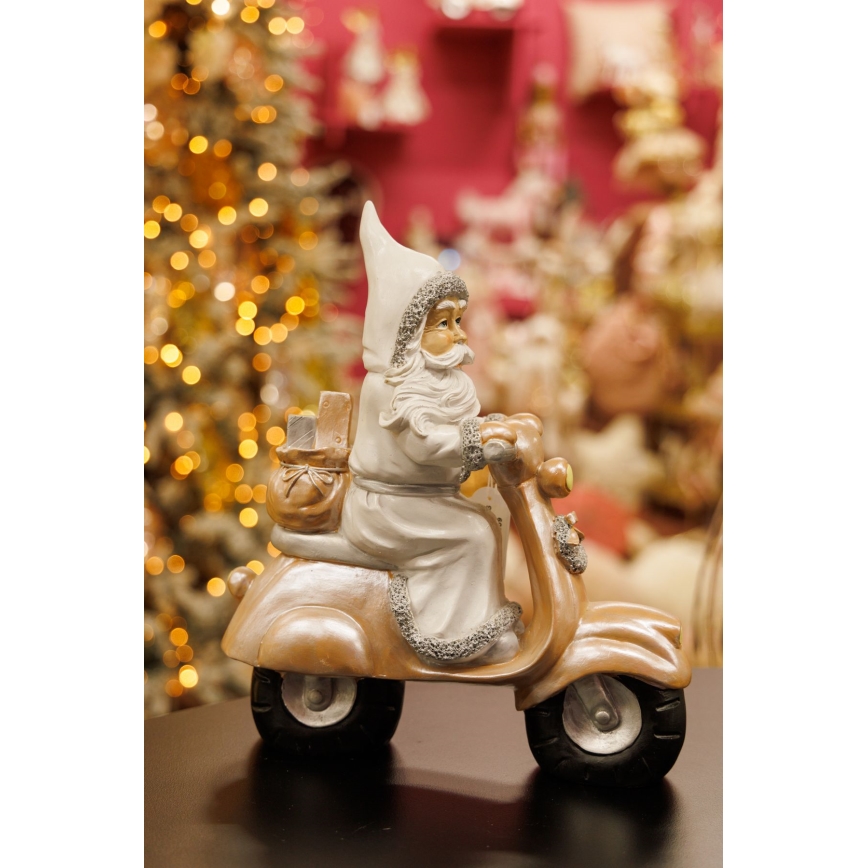 Juldekoration 33 cm Santa med en motorcycle