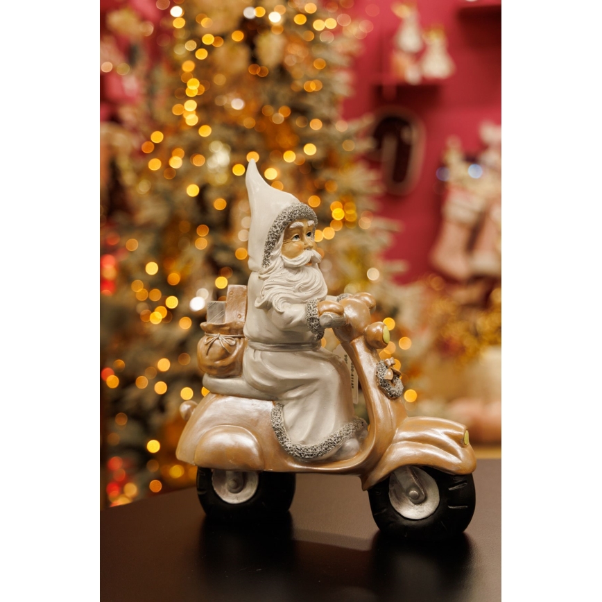 Juldekoration 33 cm Santa med en motorcycle