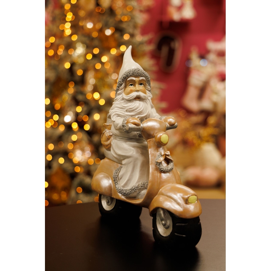 Juldekoration 33 cm Santa med en motorcycle