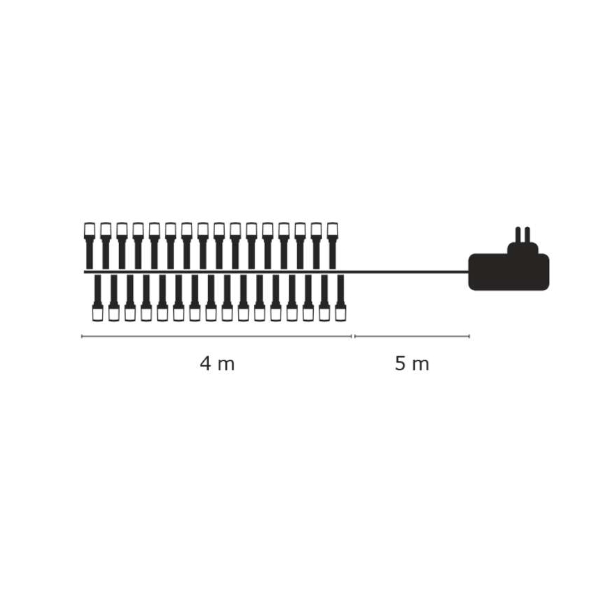 Juldekoration Ljusslinga utomhus CHAIN IP44 4m 40xLED
