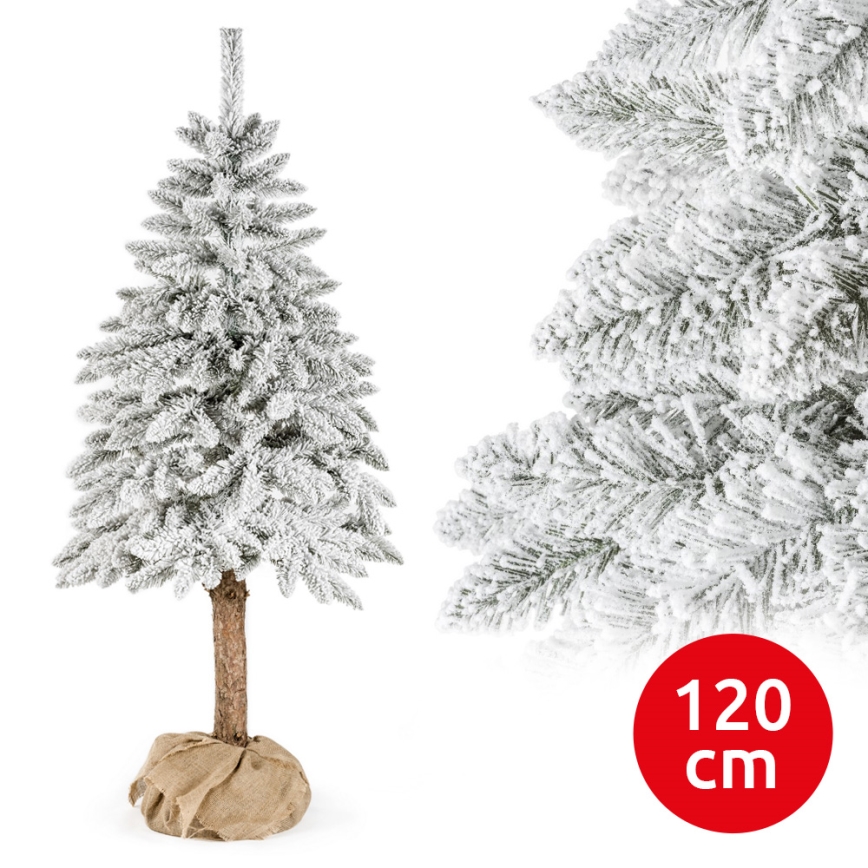 Julgran på en stam NATURAL WITH SNOW 120 cm gran