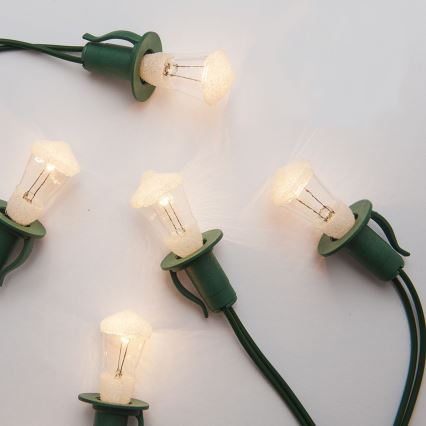 Julkedja LANTERN 12xE10/10,7m varm vit Tillverkad i Europa