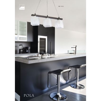 Jupiter 1097 - PO 3 - Ljuskrona POLA 3xE27/60W/230V wenge