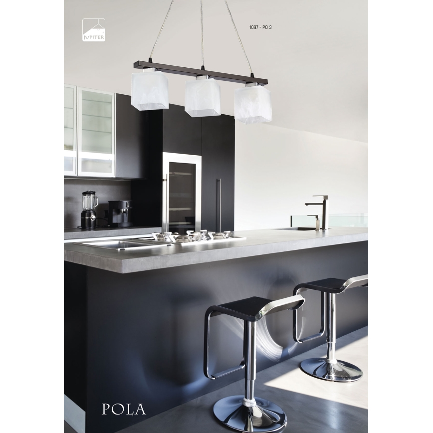 Jupiter 1097 - PO 3 - Ljuskrona POLA 3xE27/60W/230V wenge