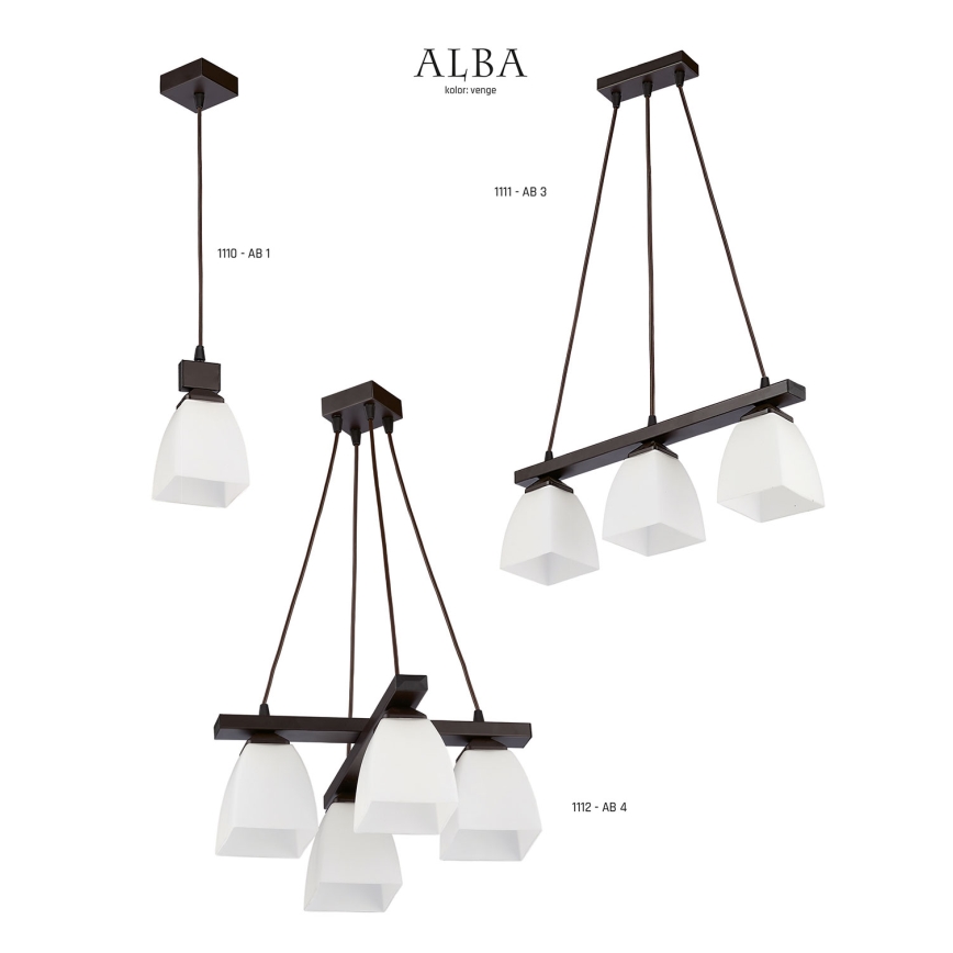 Jupiter 1111 - AB3 - Hängande Ljuskrona ALBA 3xE27/60W/230V