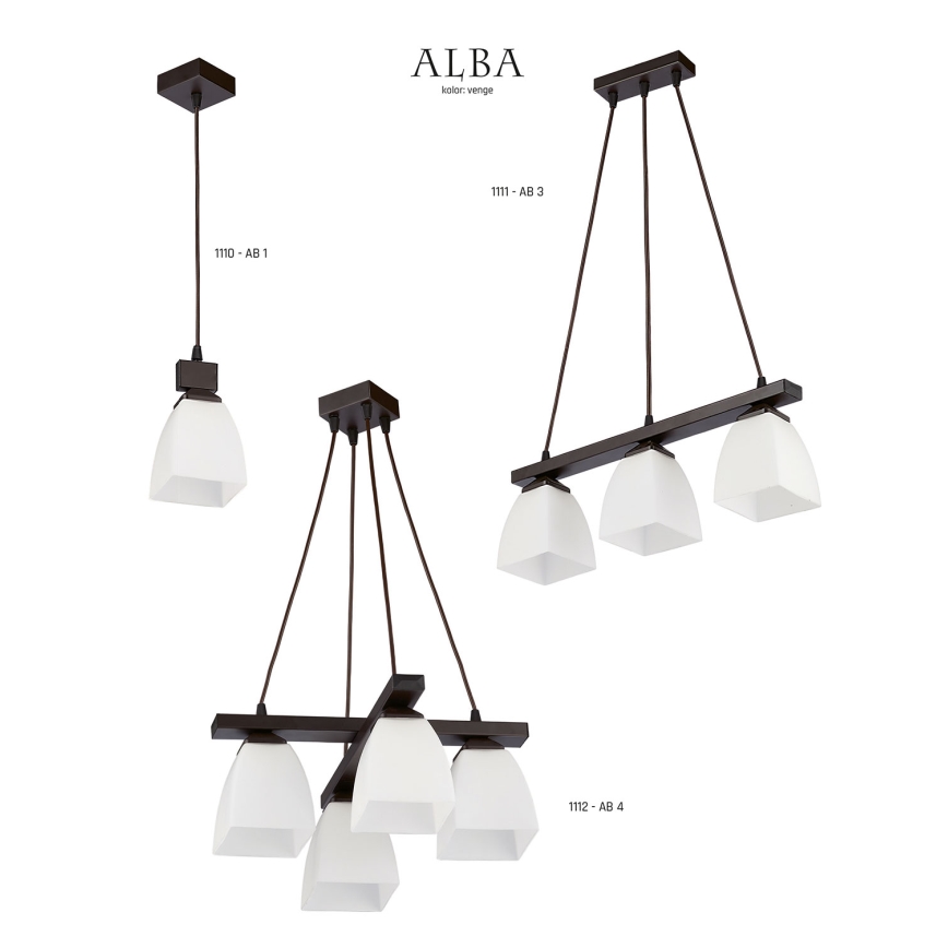 Jupiter 1112 - AB4 - Hängande Ljuskrona ALBA 4xE27/60W/230V