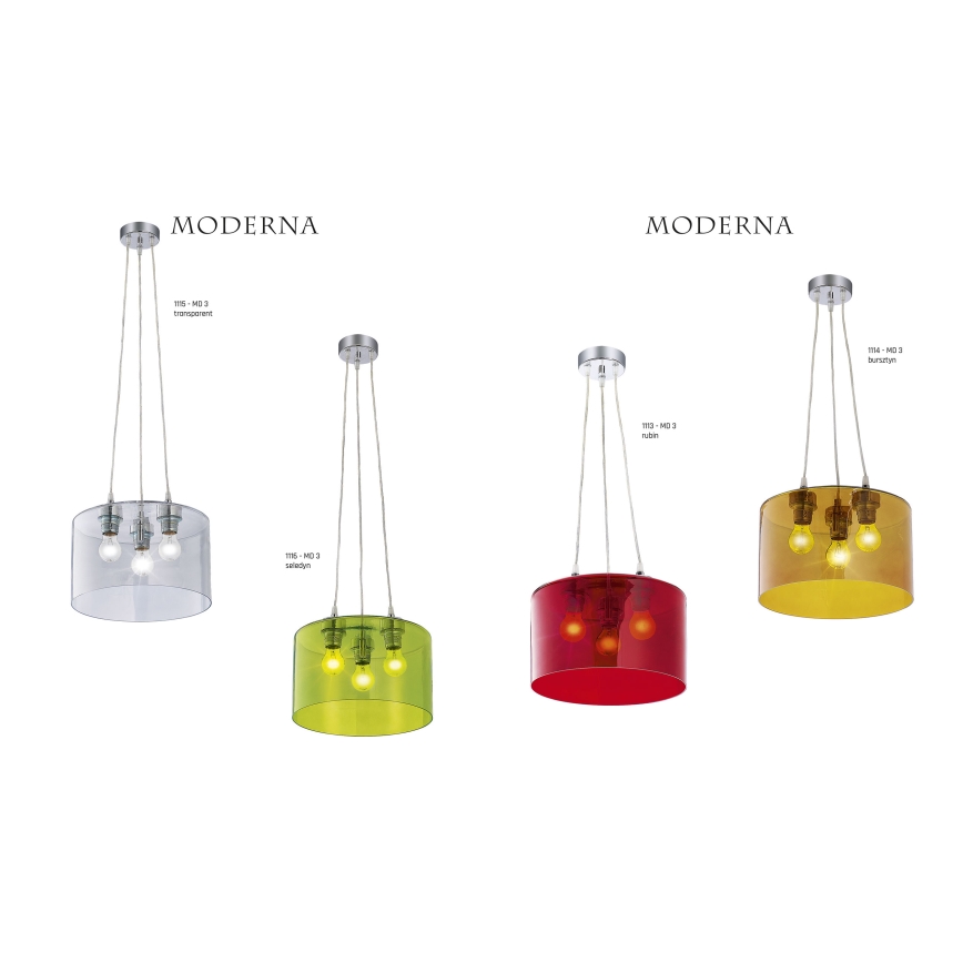 Jupiter 1115 - MD 3 - Hängande lampa MODERNA 3xE27/80W/230V