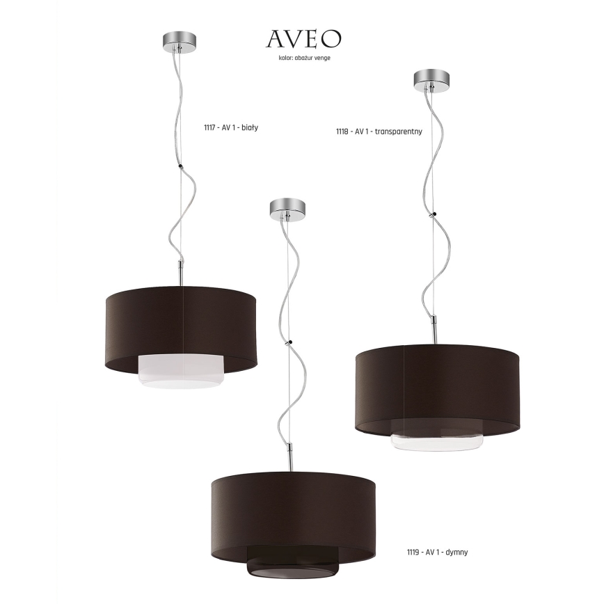 JUPITER 1118-AV1 - Hängande lampa AVEO 1xE27/60W wenge klar Reservglas