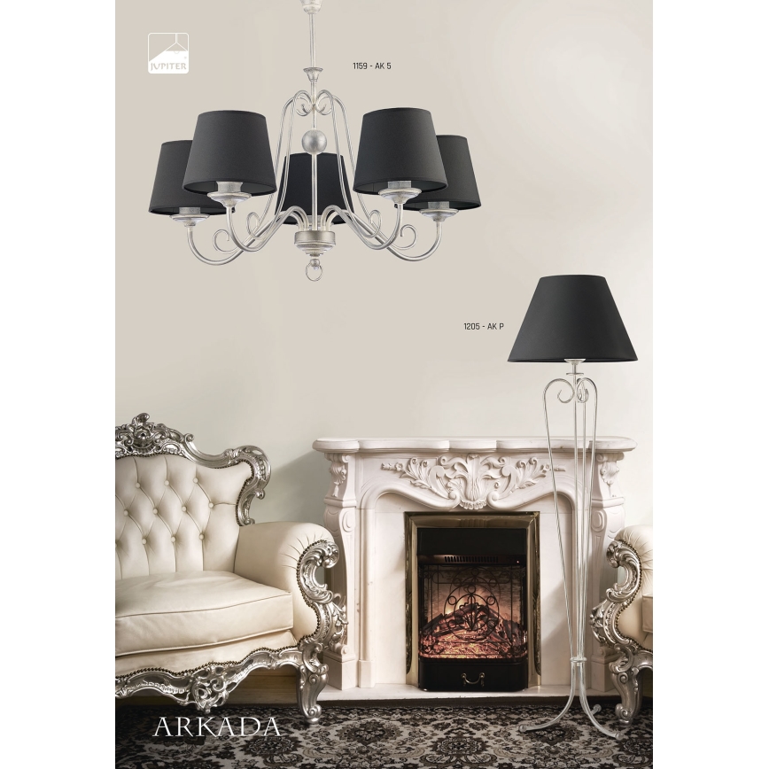 Jupiter 1159 - AK5 - Hängande lampa ARKADA 5xE27/60W/230V
