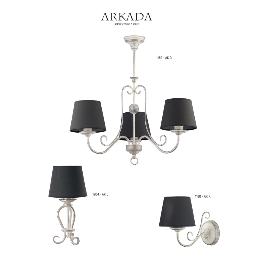 Jupiter 1159 - AK5 - Hängande lampa ARKADA 5xE27/60W/230V