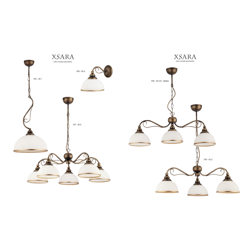 Jupiter 1177 - XS 5 - Hängande lampa XSARA 5xE27/60W/230V