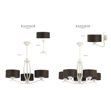 Jupiter 1191 - st 3 - Hängande lampa KASZMIR 3xE27/60W/230V