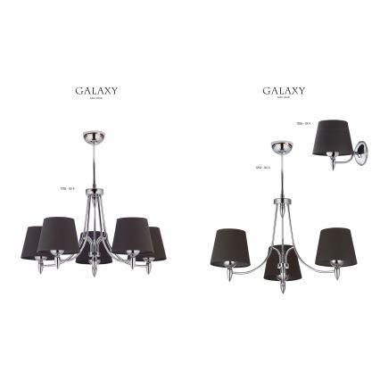Jupiter 1255 - GX 5 - Ljuskrona med stång GALAXY 5xE27/60W/230V