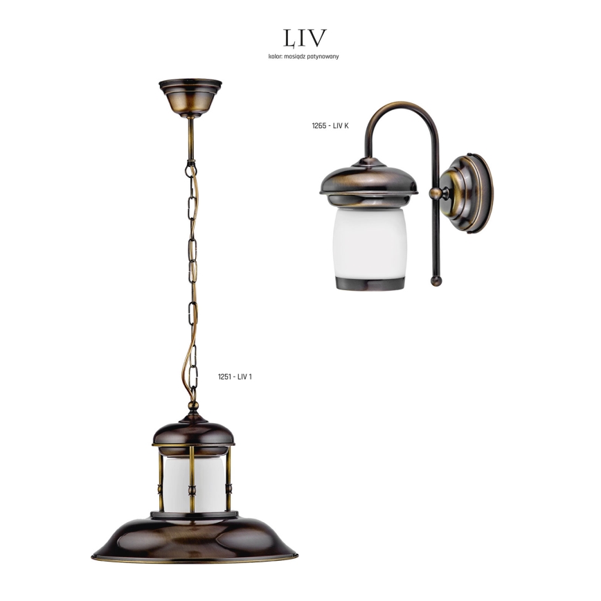 JUPITER 1265-LIVK - Väggbelysning LIV 1xE27/60W patina