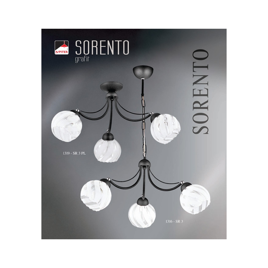 JUPITER 1316-SR3 - Hängande lampa SORENTO 3xE27/60W