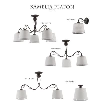 Jupiter 1365 - KM 3 PV - Taklampa KAMELIA 3xE27/60W/230V