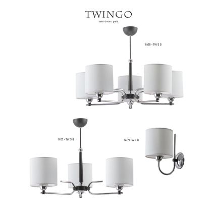 Jupiter 1409 - TW K G - Väggbelysning TWINGO 1xE27/60W/230V