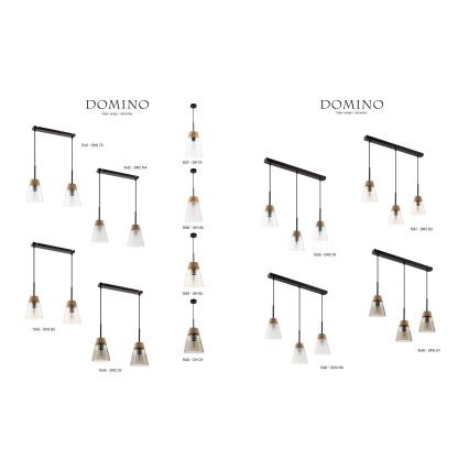 Jupiter 1537 - DM 1 TR - Hängande lampa DOMINO E27/60W