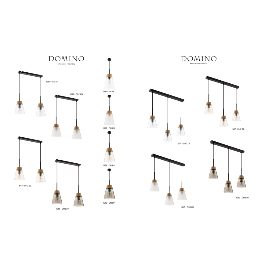 Jupiter 1540 - DM 1 DY - Hängande lampa DOMINO E27/60W