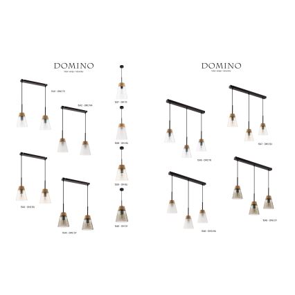 Jupiter 1543 - DM 2 BU - Hängande lampa DOMINO 2xE27/60W