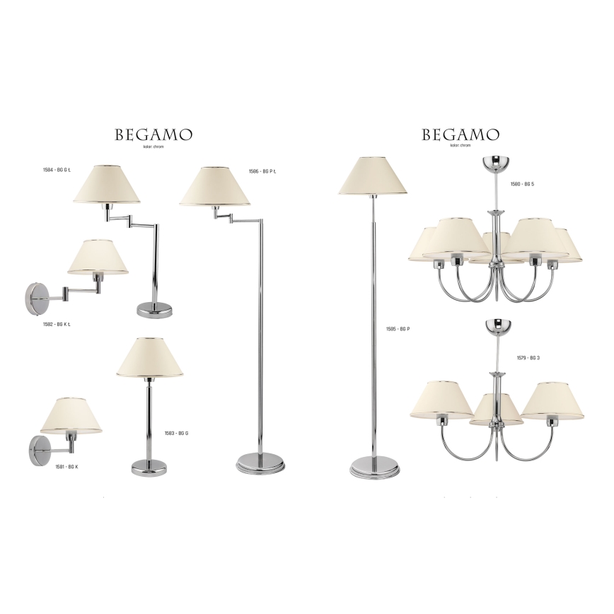 Jupiter 1584 - BG G L CH - Bordslampa BEGAMO E27/60W