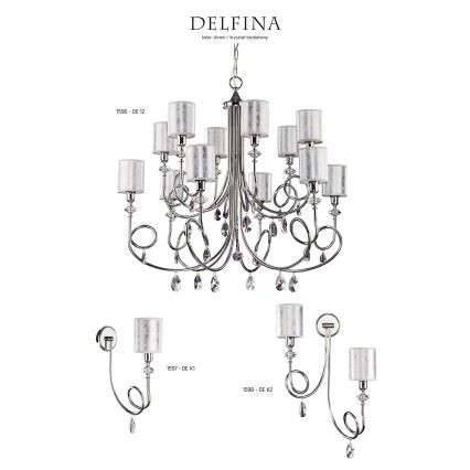 Jupiter 1596 - DE 12 CH - Kristallkrona DOLPHINA 12xE14/40W