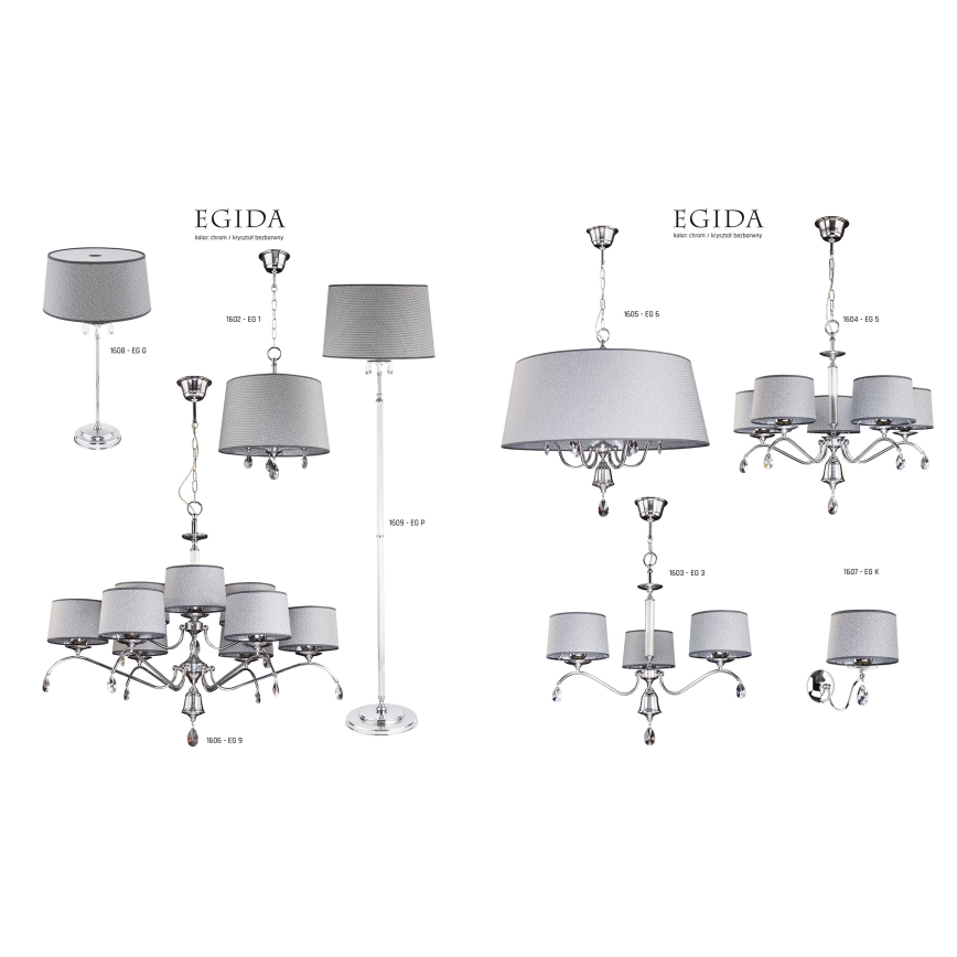 Jupiter 1606 - EG 9 CH - Kristallkrona EGIDA 9xE27/60W