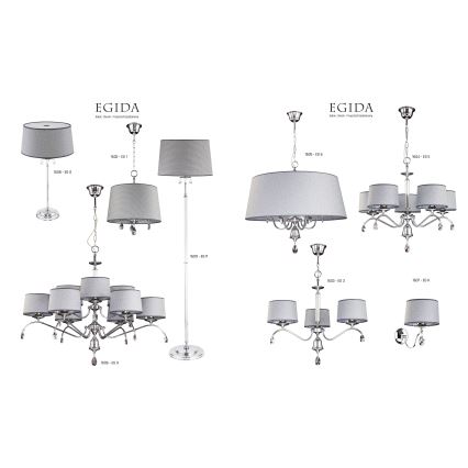 Jupiter 1609 - EG P CH - Golvlampa i kristall EGIDA 3xE27/60W/230V