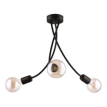 Jupiter 1639 - Hängande Ljuskrona LUCE 3xE27/60W/230V svart