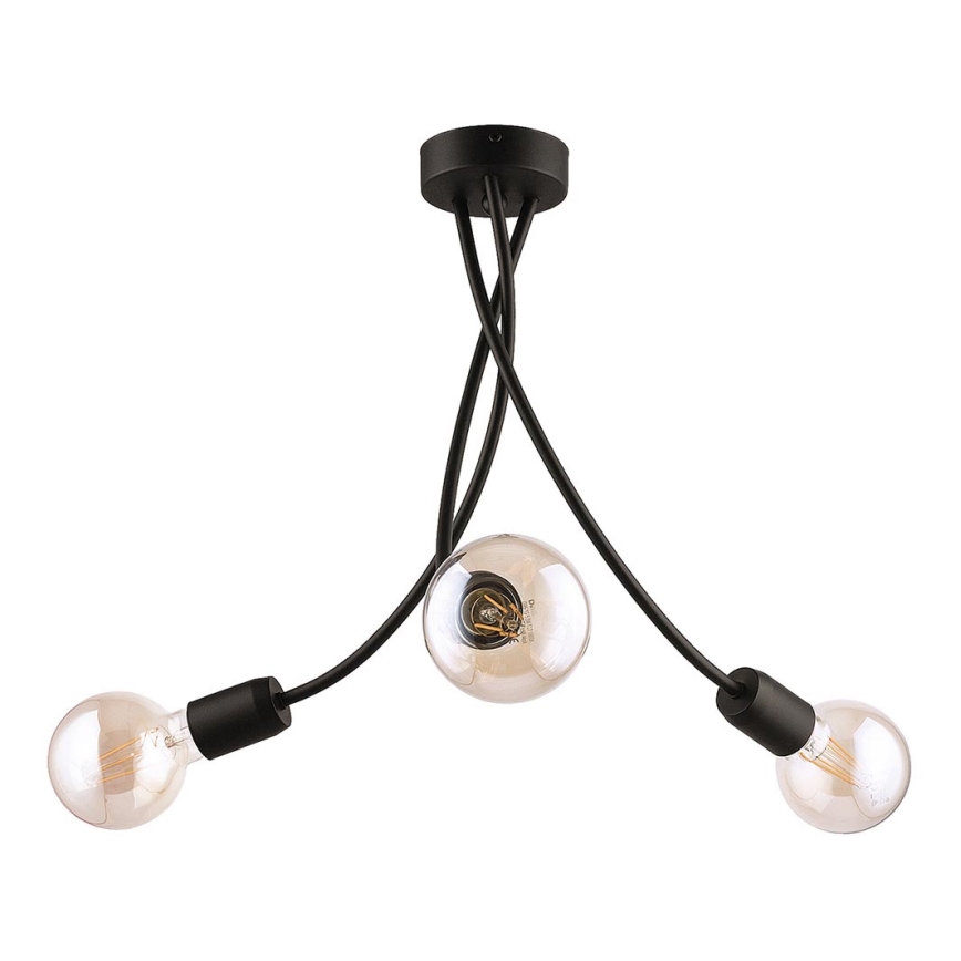 Jupiter 1639 - Hängande Ljuskrona LUCE 3xE27/60W/230V svart