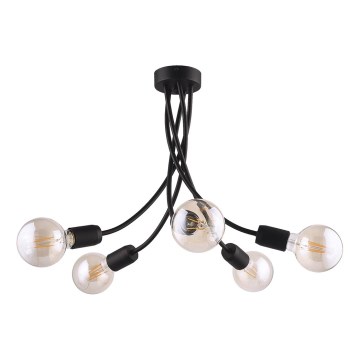 Jupiter 1640 - Upphängningsbar Ljuskrona  LUCE 5xE27/60W/230V svart 