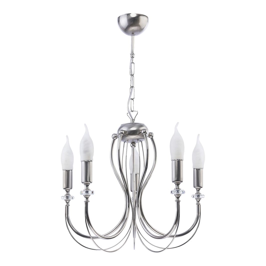 Jupiter 1688 - Ljuskrona med kedja MELANI 5xE14/40W/230V silver