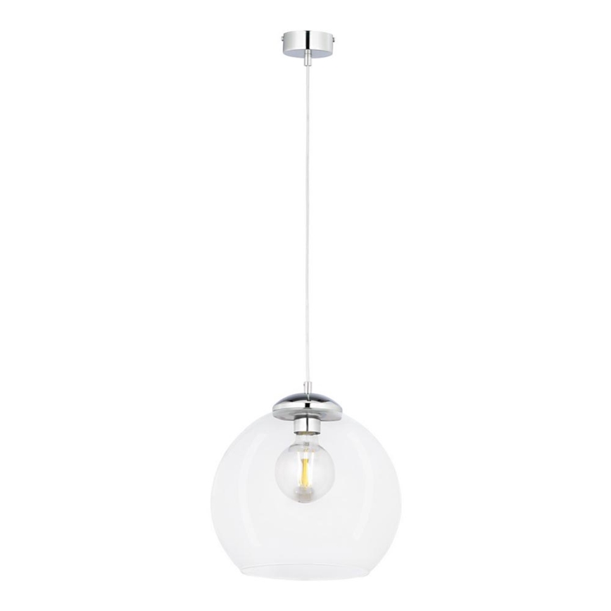 Jupiter 1783 - AS 1 - Ljuskrona med textilsladd ASTI 1xE27/60W/230V skinande krom