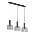 Jupiter 1860 - VA3 - Ljuskrona med snöre VANES 3xE27/60W/230V silver/svart
