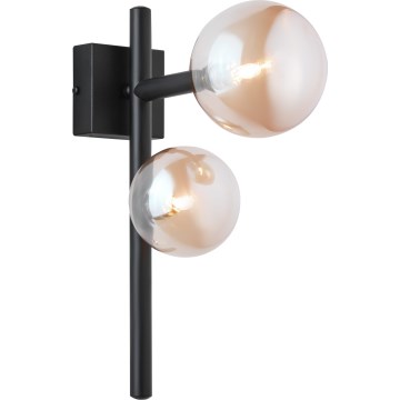 Jupiter 1906 - Vägglampa NEPTUN 2xG9/14W/230V svart/rökbeige