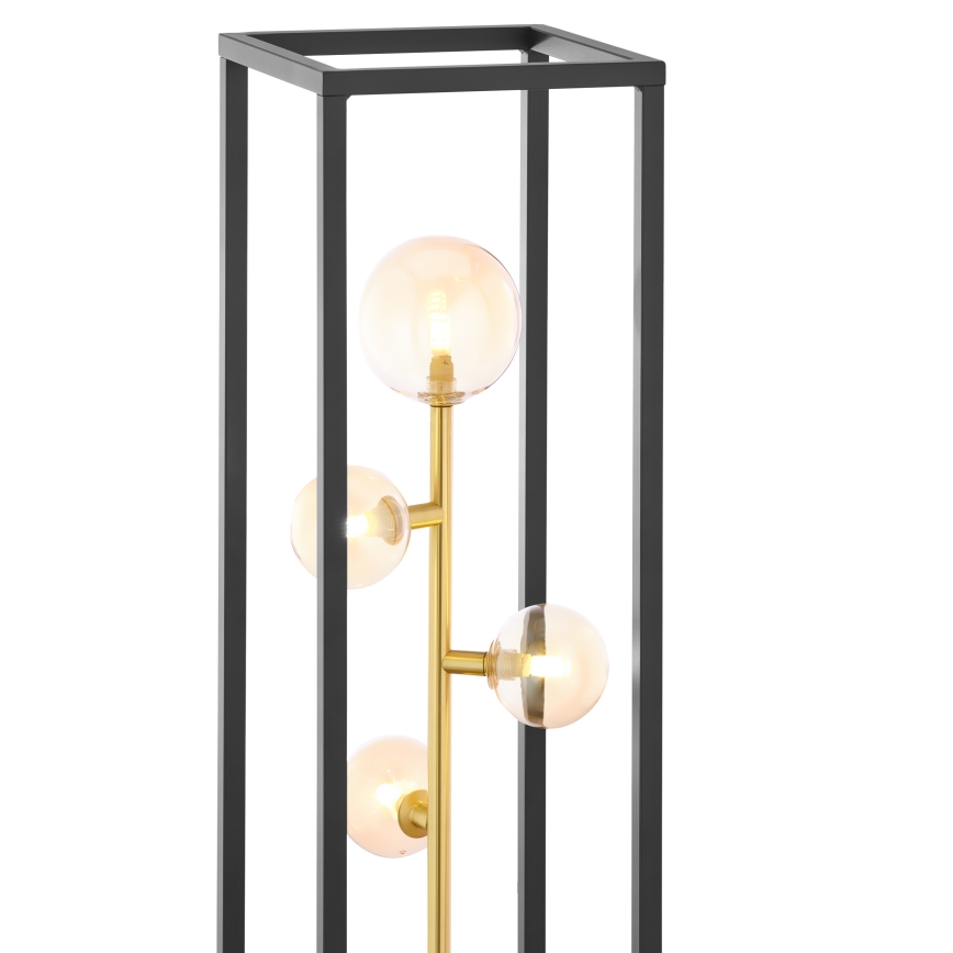 Jupiter 1911 - Golvlampa NEPTUN 4xG9/14W/230V guld/svart/rökbeige