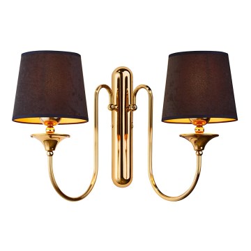 Jupiter 1953 - Vägglampa BATUMI 2xE27/40W/230V svart/mässing
