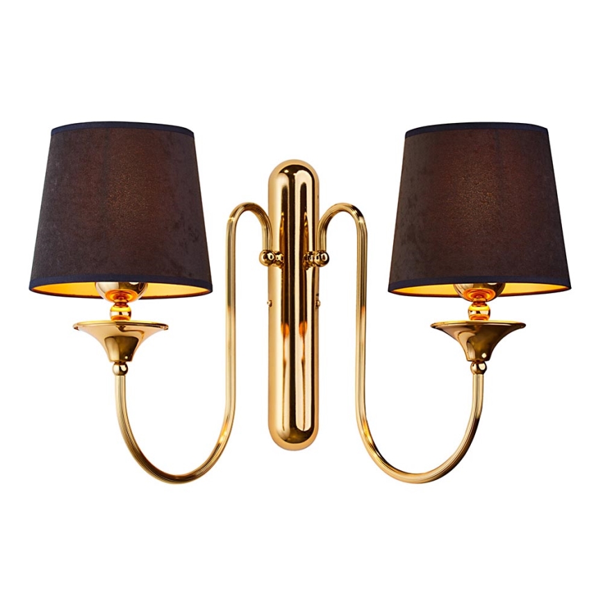 Jupiter 1953 - Vägglampa BATUMI 2xE27/40W/230V svart/mässing