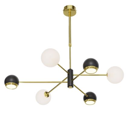Jupiter 1965 - Ljuskrona på fot MOKA 3xGU10/10W/230V + 3xG9/10W/230V guld/svart/vit