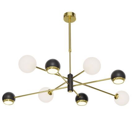 Jupiter 1971 - Ljuskrona på fot MOKA 4xGU10/10W/230V + 4xG9/10W/230V guld/svart/vit
