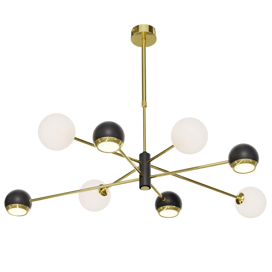 Jupiter 1971 - Ljuskrona på fot MOKA 4xGU10/10W/230V + 4xG9/10W/230V guld/svart/vit