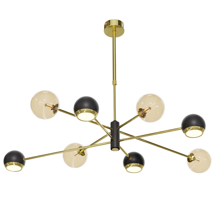 Jupiter 1972 - Ljuskrona på fot MOKA 4xGU10/10W/230V + 4xG9/10W/230V guld/svart/beige