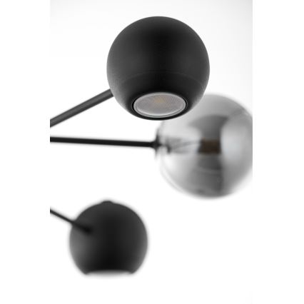 Jupiter 1974 - Pendelkrona MOKA 3xGU10/10W/230V + 3xG9/10W/230V svart/skinande krom